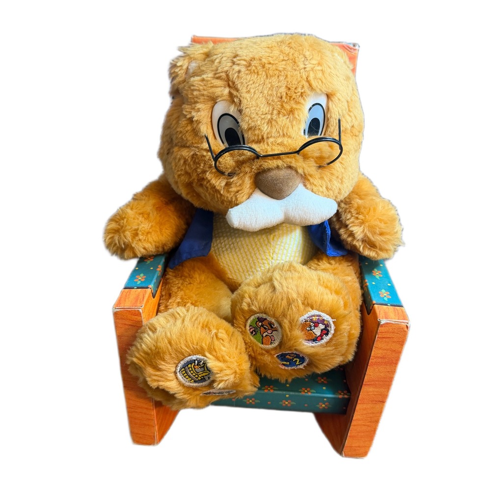 Tormont Grandpa Teddy Talking Plush Animated Bear Rocking Chair Storybook 1999